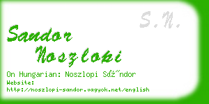 sandor noszlopi business card